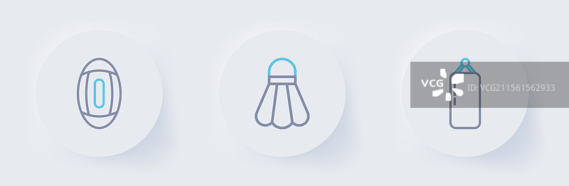 设定线、拳击袋、羽毛球拍和图片素材