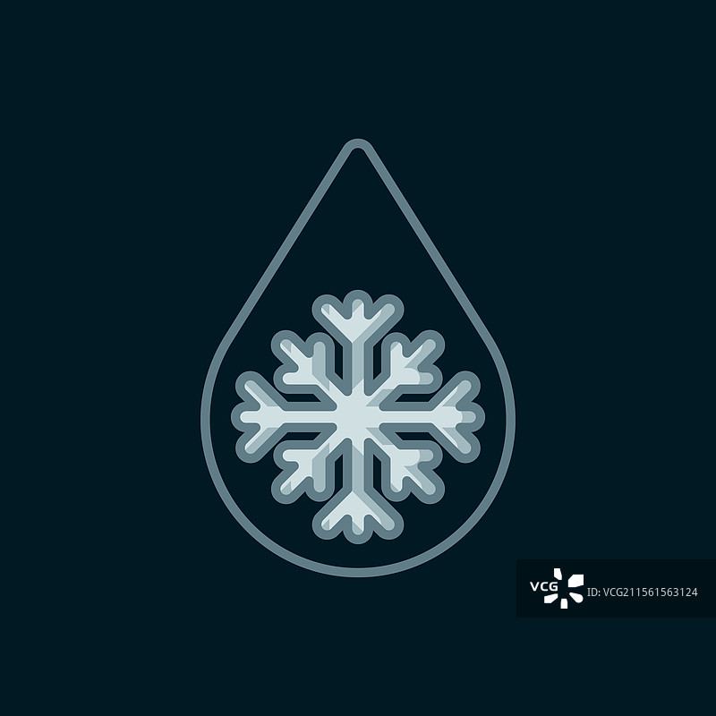 黑色背景上的线条解冻图标图片素材