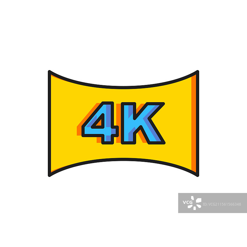 彩色屏幕电视，配备4K超高清视讯技术图片素材