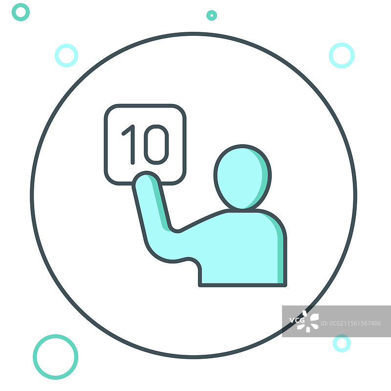 法官图标的线性评估，孤立在白色背景上图片素材