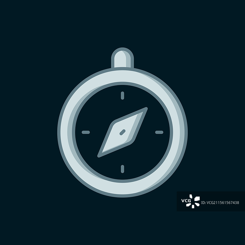 黑色背景上的线条罗盘图标图片素材