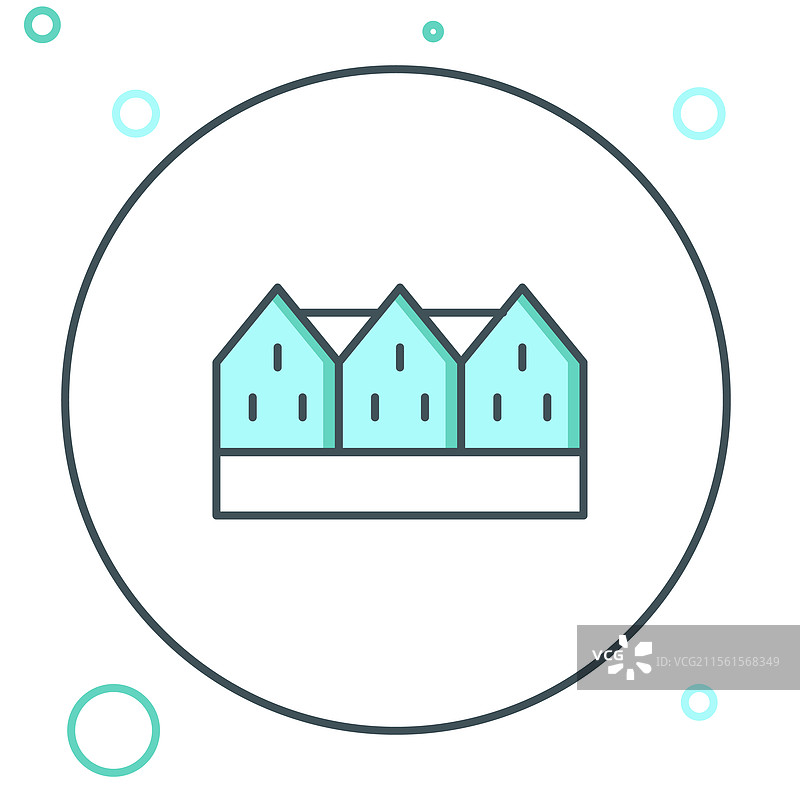 冰岛木屋图标的线条设计图片素材