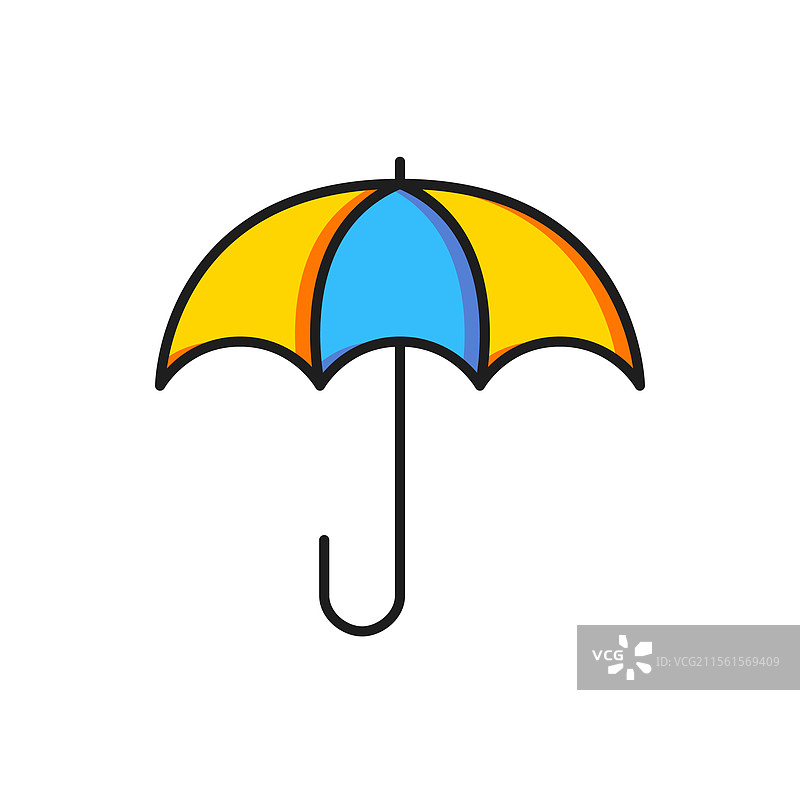 彩色雨伞图标，背景为白色图片素材