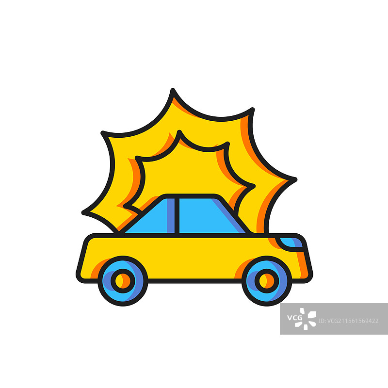 彩色汽车事故图标，背景为白色图片素材