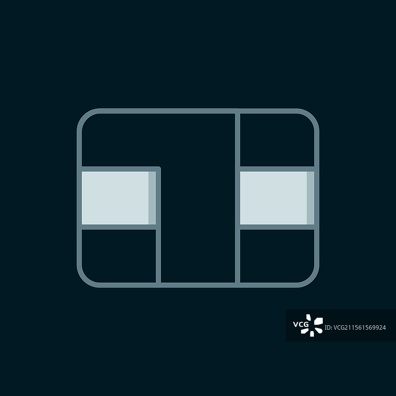 带芯片图标的信用卡线条图标，背景为黑色图片素材