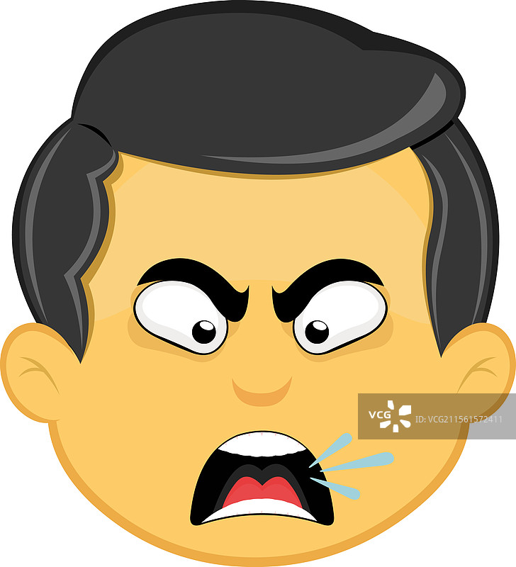 愤怒的表情符号角色在大喊图片素材