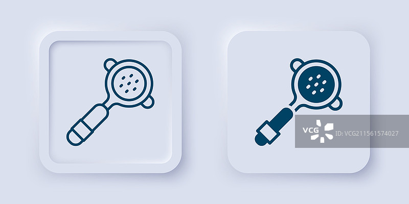 咖啡滤纸架图标（填充和轮廓）图片素材