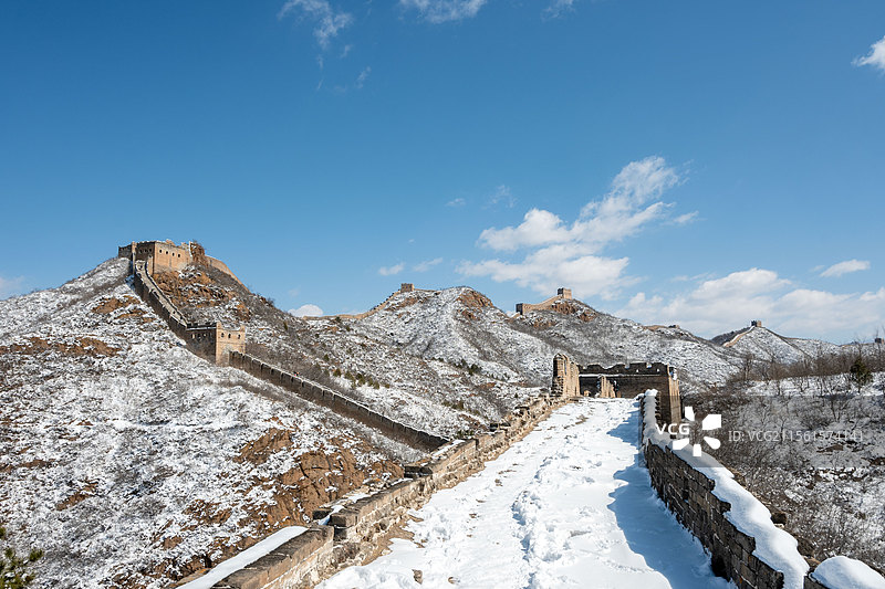 金山岭长城雪景图片素材