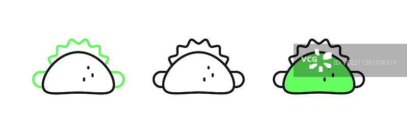 墨西哥玉米饼图标的线条设置图片素材