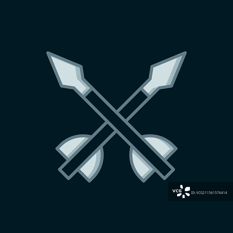 黑色背景上的中世纪箭头图标线条设计图片素材