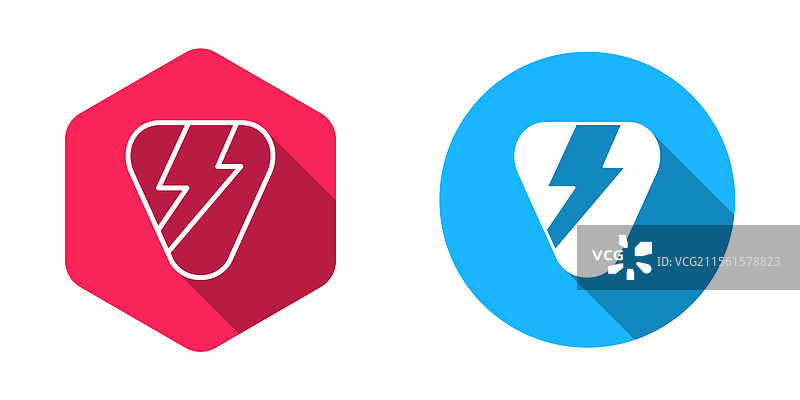 填充和轮廓吉他拨片图标，孤立于背景之上图片素材