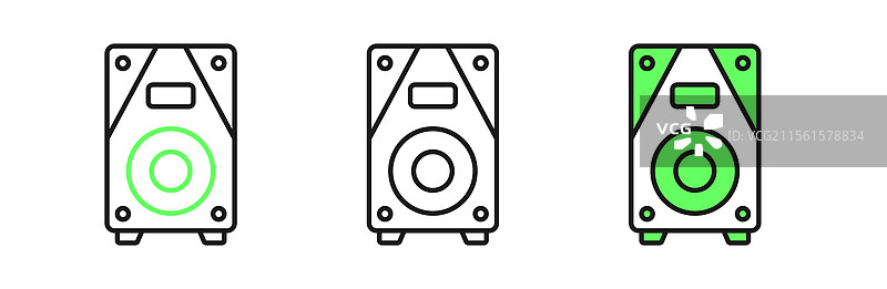 立体声扬声器图标，独立于白色背景图片素材