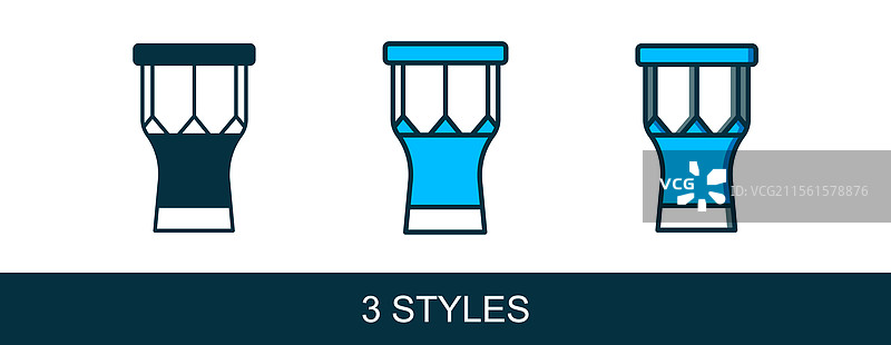 非洲打击乐器鼓的填充轮廓图标图片素材