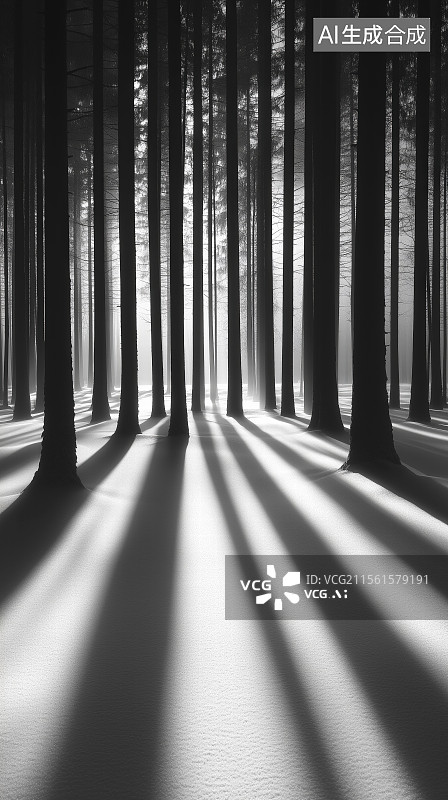 【AI数字艺术】林中田野上的树木图片素材