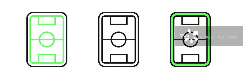 足球场或美式足球场的线条图标孤立设计图片素材