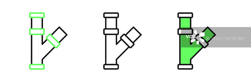 金属管道图标的线条工业设计图片素材