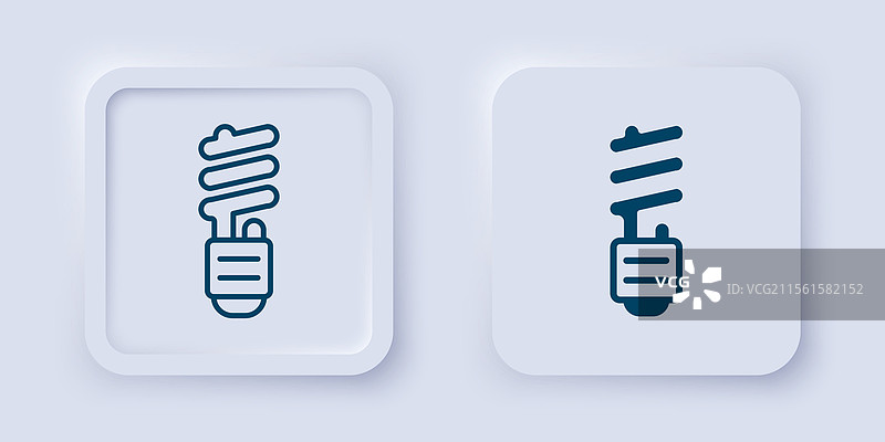 填充和轮廓的LED灯泡图标孤立展示图片素材