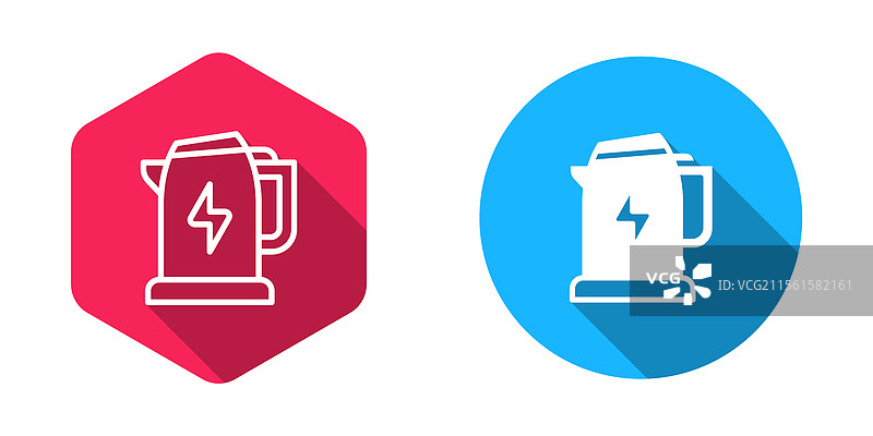 填充和轮廓电水壶图标图片素材