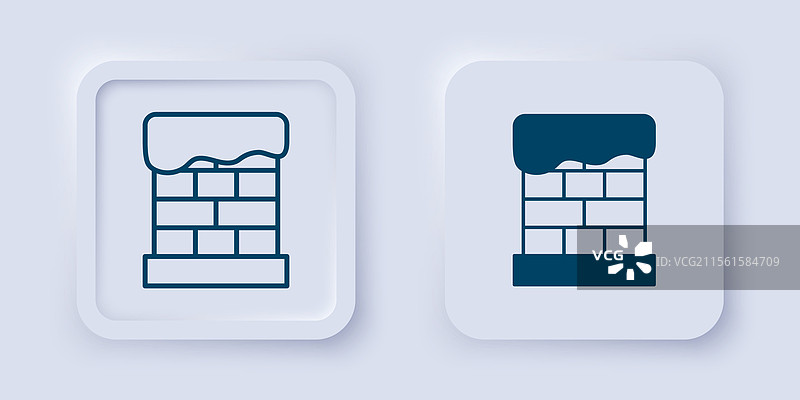 填充和轮廓圣诞烟囱图标图片素材