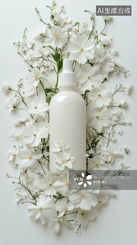 【AI数字艺术】白色商品面霜图片素材