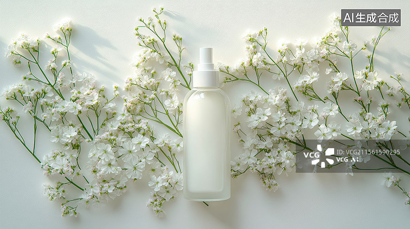 【AI数字艺术】白色商品面霜图片素材