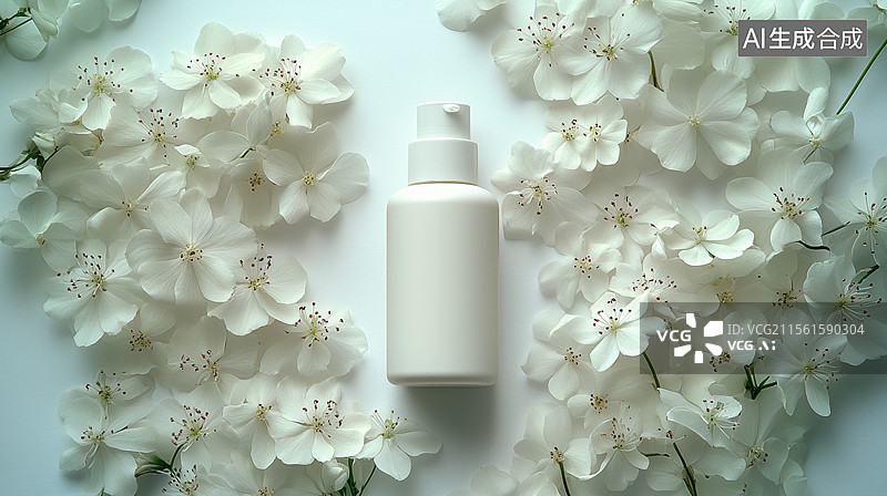 【AI数字艺术】白色商品面霜图片素材