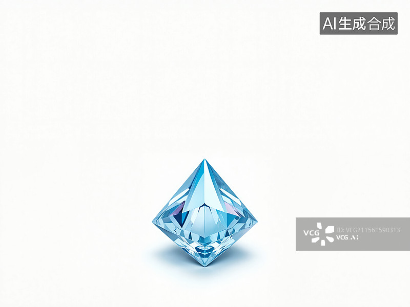 【AI数字艺术】蓝色钻石图片素材