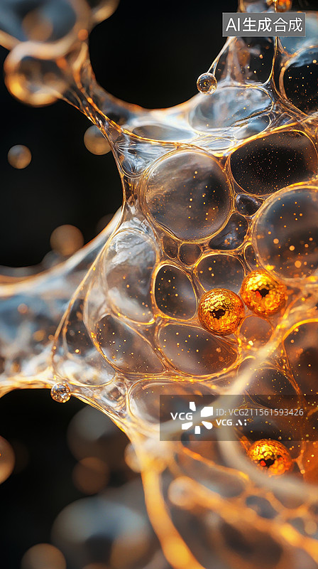 【AI数字艺术】科技分子细胞图片素材