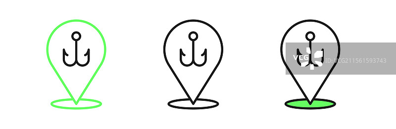 钓鱼钩图标，背景为白色图片素材