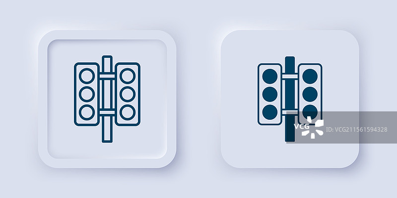 填充和轮廓赛车交通灯图标图片素材