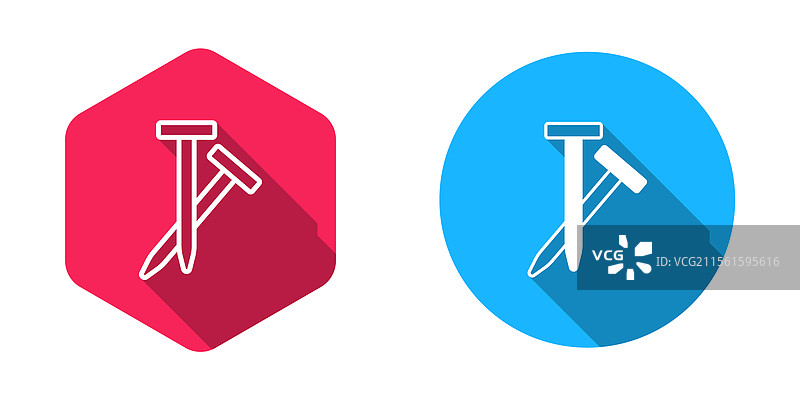 填充和轮廓金属钉图标图片素材