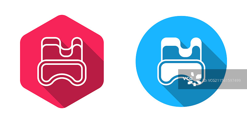 填充和轮廓潜水面罩图标，独立于其他元素图片素材