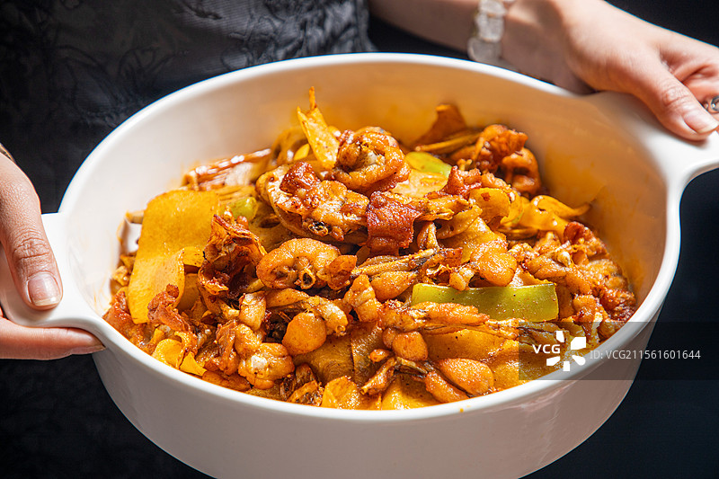 椒盐牛蛙牛蛙蛙腿蛙肉猪耳朵猪耳鸡口水鸡吃鸡辣鸡豆皮豆腐豆制品图片素材