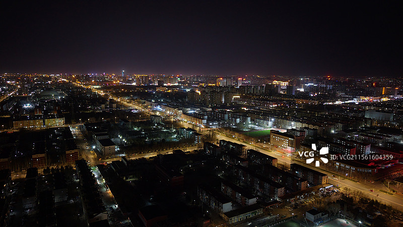 银川市西夏区的夜景图片素材