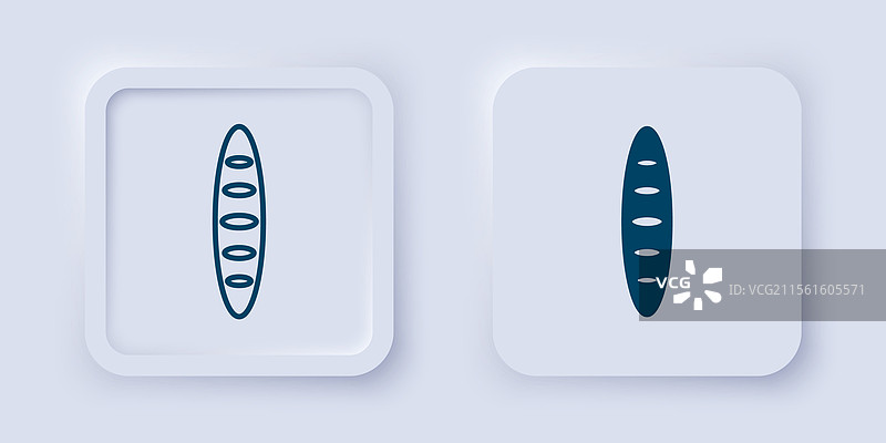 填充和轮廓法式长棍面包图标图片素材