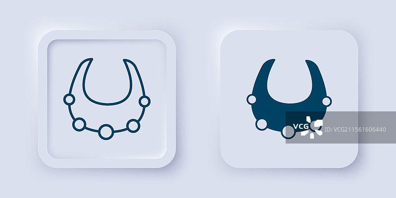 填充和轮廓项链图标，背景为灰色图片素材