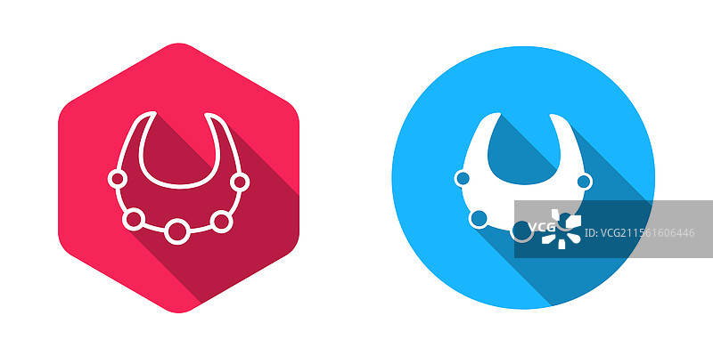 填充和轮廓项链图标，独立于其他元素图片素材