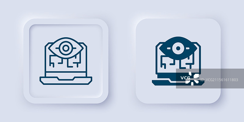 填充和轮廓计算机视觉图标隔离图片素材