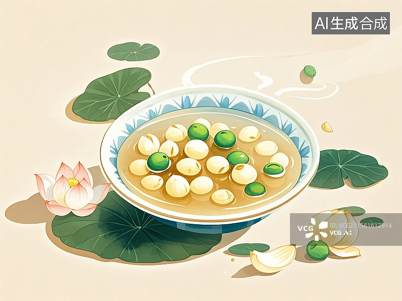 【AI数字艺术】莲子百合糖水图片素材