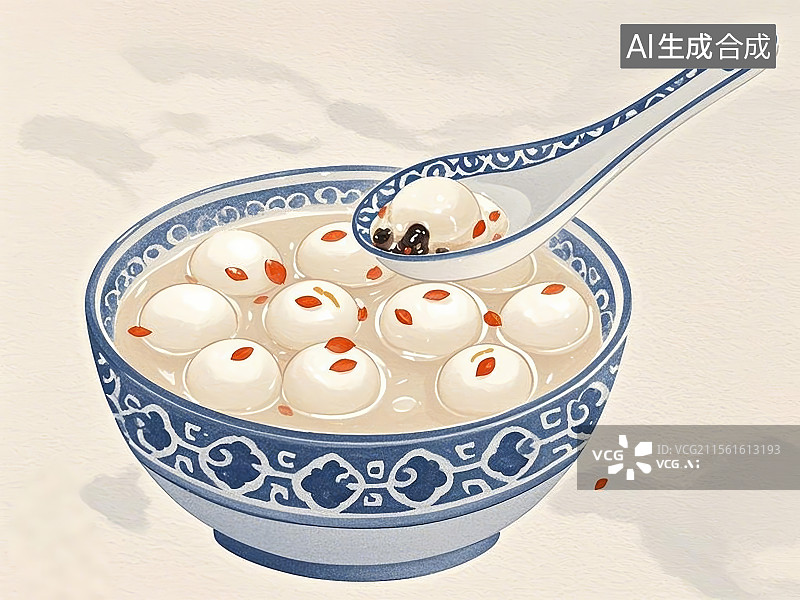 【AI数字艺术】酒酿圆子图片素材
