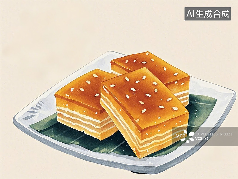 【AI数字艺术】马蹄糕图片素材