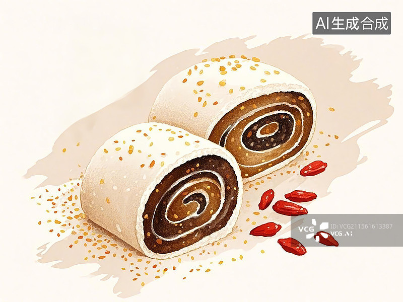 【AI数字艺术】驴打滚图片素材