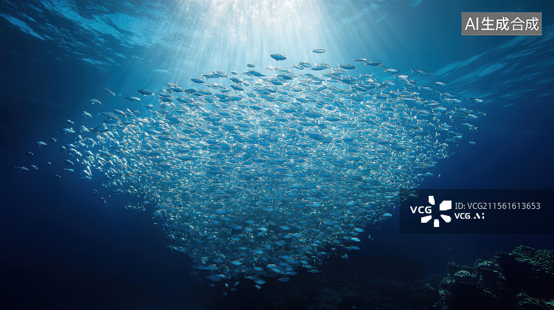 【AI数字艺术】海底深海鱼群大海水生生物珊瑚生态环境图片素材
