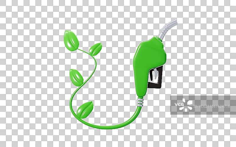 绿色油枪低碳环保概念3D渲染图片素材