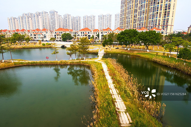 福建泉州晋江安海国家级文保单位安平桥及周边风光图片素材