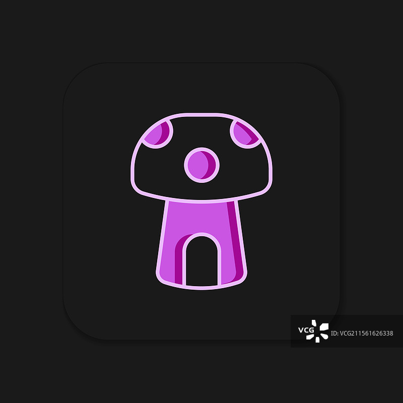填充轮廓的幻想蘑菇屋图标图片素材