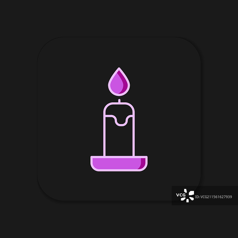 蜡烛台中燃烧的蜡烛填充轮廓图标图片素材