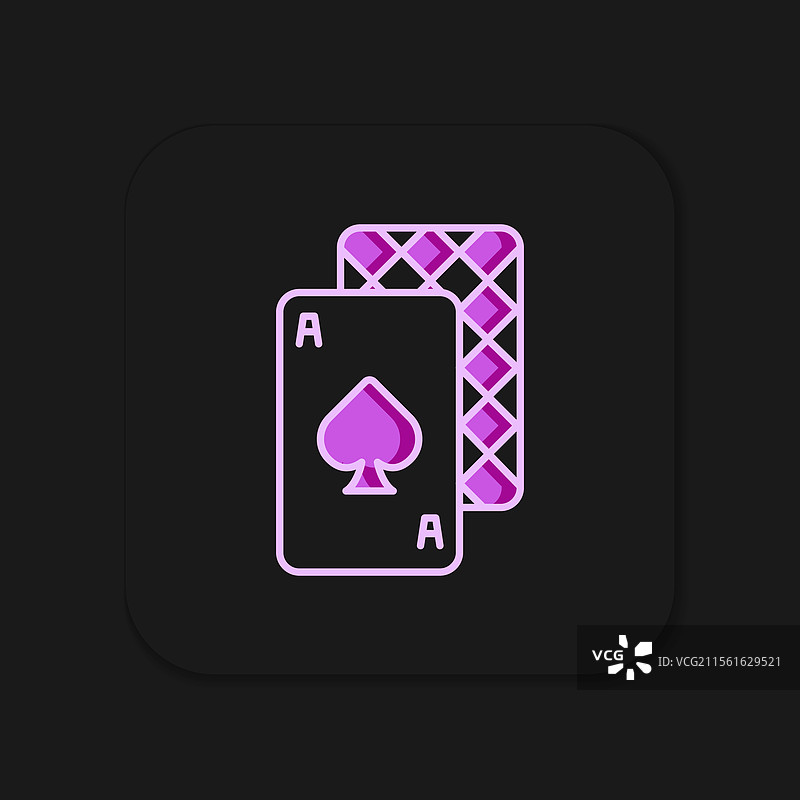 填充轮廓的扑克牌图标，孤立在背景上图片素材