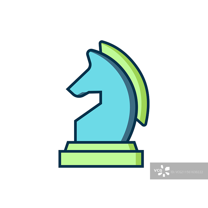 填充轮廓的国际象棋图标，孤立在白色背景上图片素材