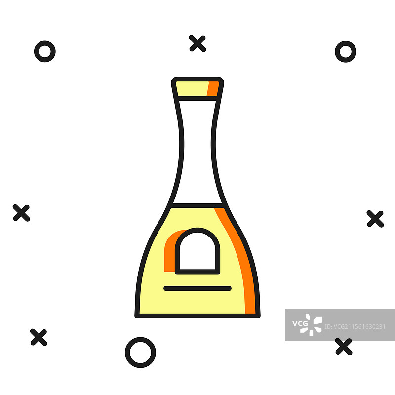 填充轮廓的指甲油瓶图标图片素材